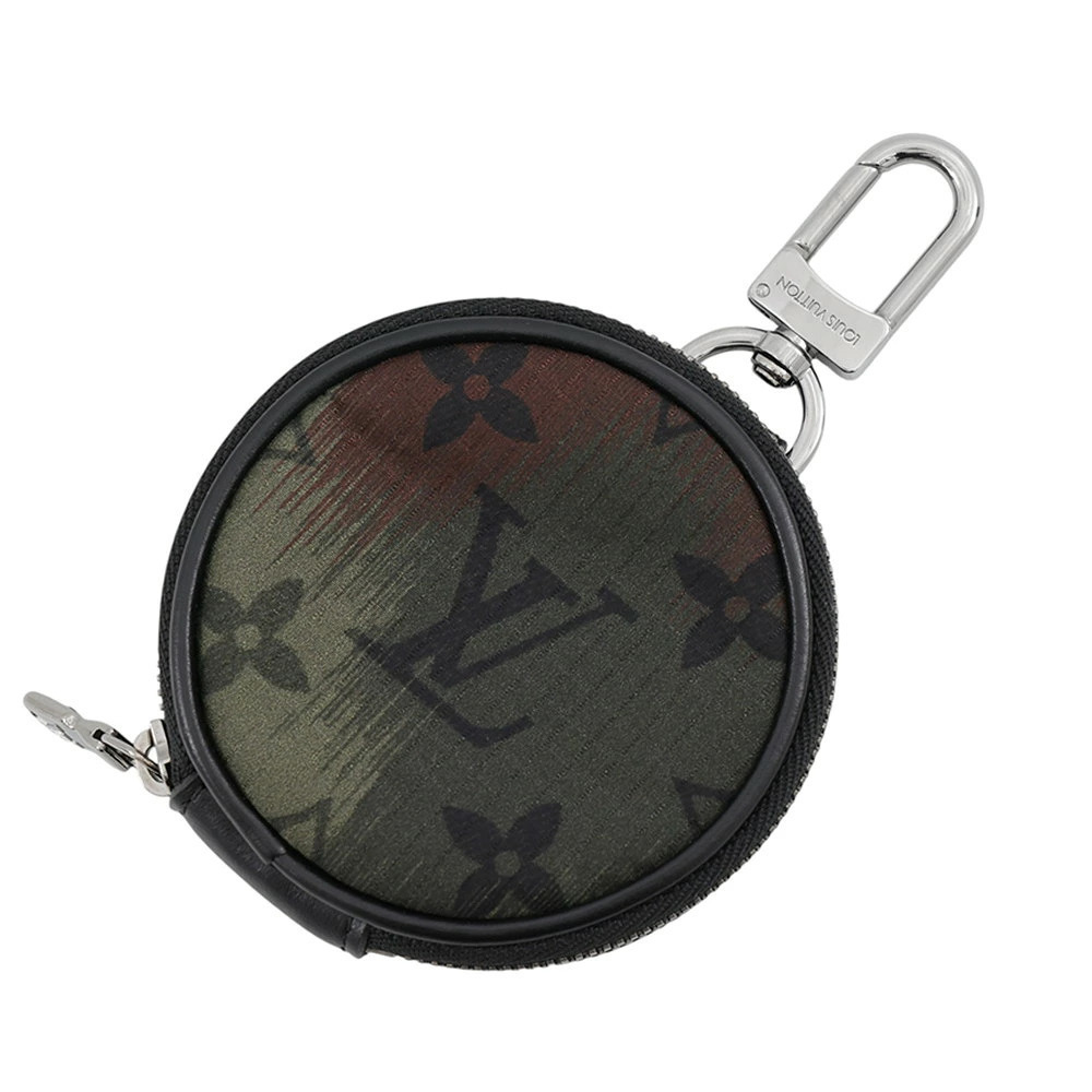 Louis Vuitton Monogram Camouflage Porte Cls Pouch Canvas Leather Black Brown